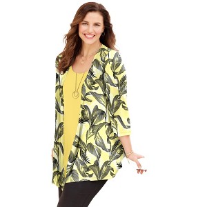 Catherines Women's Plus Size Cardigan And Tank Duet - 1 of 4