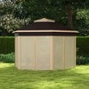 Resenkos Patio Garden Pergola, Pergola Canopy,13' x 13' Pop Up Gazebo Hexagonal Canopy Shelter with 6 Zippered Mesh Netting, Beige - 2 of 4