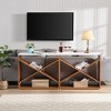 VYNXARIA Console Tables - 70.87 Inch Farmhouse X-Shape Detachable Extra Long Table, White - 2 of 4