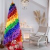 ChicFurnit Artificial Trees 6FT Christmas Tree Stands Rainbow Spiral Christmas Tree Holiday Decor Tree for Home Party, Multicolored, 35"*32"*72" - 2 of 4