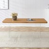 FURNIinspire Dining Tables Modern Minimalist Dining Table, Dining Table With Brown Tabletop And Acrylic Table Legs, Brown, 67"*35"*30" - 2 of 4