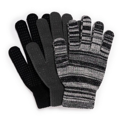MUK LUKS Womens  3 Pair Pack of Gloves