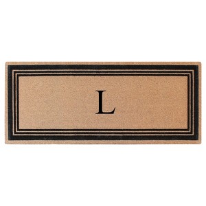 A1HC Natural Coir and PVC Backing Classic Border Flock Monogrammed Door Mat, Anti-Shed Entry Doormat - 1 of 4