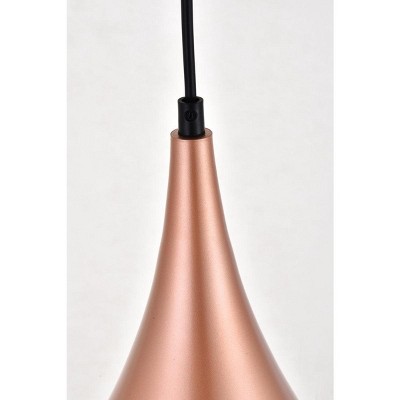 Honey Gold Aluminum Teardrop Pendant Light with Adjustable Cord