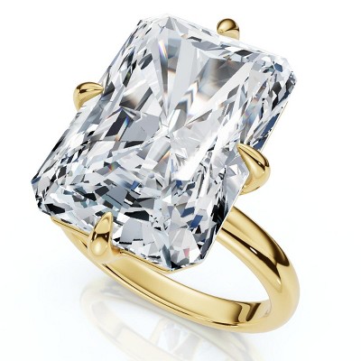 Pompeii3 Certified 11Ct Radiant Diamond Solitaire Engagement Ring 14k Gold/Pt Lab Created