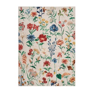 COZONY Floral Washable Area Rug, Soft Low Pile Non-Slip Vintage Carpet, Stain Resistant Living Room Rug for Bedroom, Kitchen, Office - 1 of 4