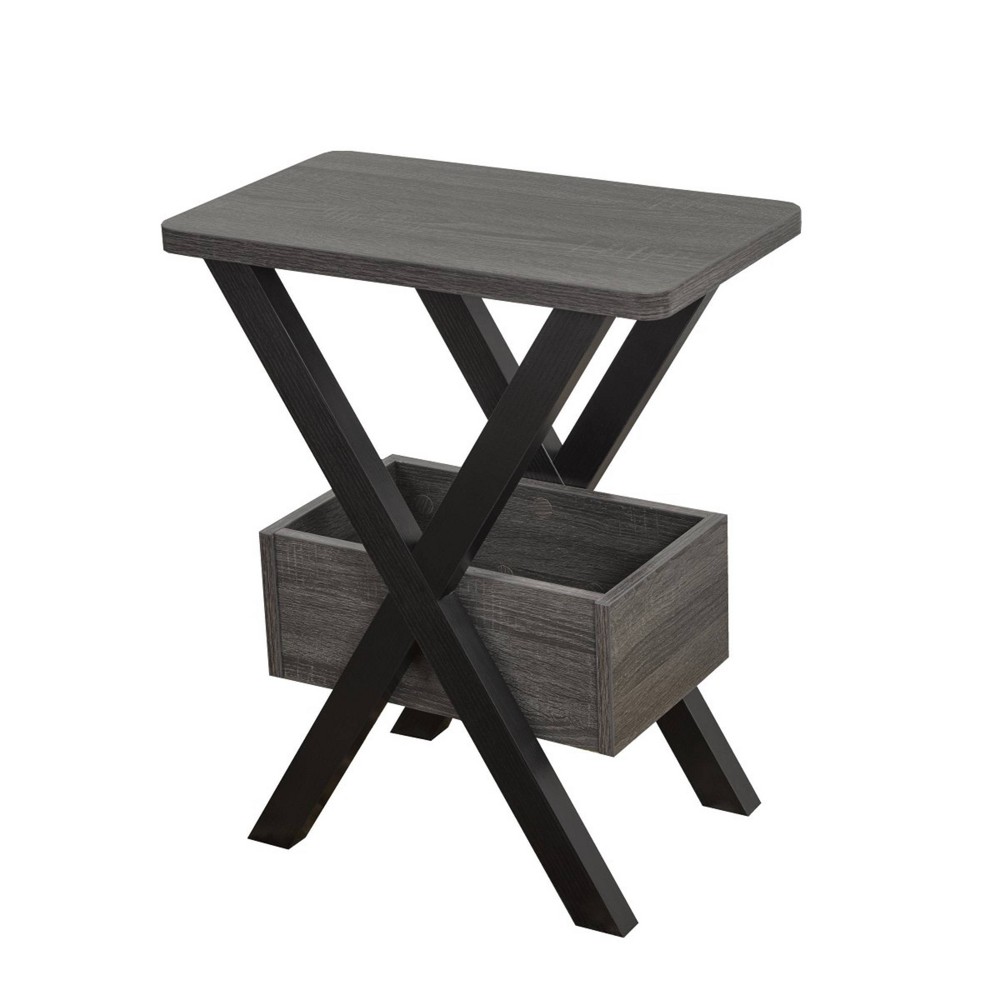 Brassex Cairo Chairside Table Gray/Black