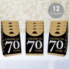 Big Dot of Happiness Adult 70th Birthday - Gold - Birthday Gift Favor Bags - Party Goodie Boxes - Set of 12 - 2 of 4