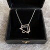 Anna-Kaci Women's Interlocking Triangle Pendant Necklace with Minimalist Geometric Design - Silver - 2 of 4