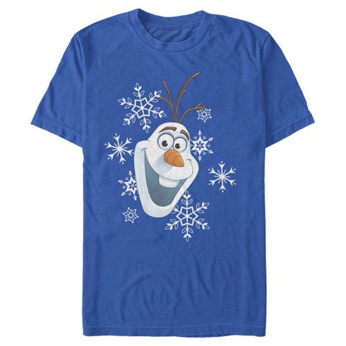 Men s Frozen Olaf Smile T Shirt Royal Blue Medium