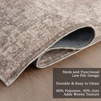 Delphi Dark Beige Rectangular Synthetic Area Rug, 6' 7" x 9'