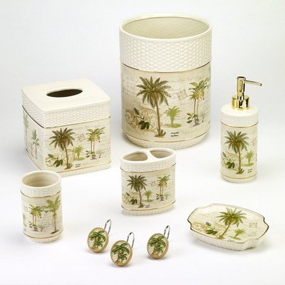 White and Gold Boho-Chic Circular Plastic Rubbish Bin
