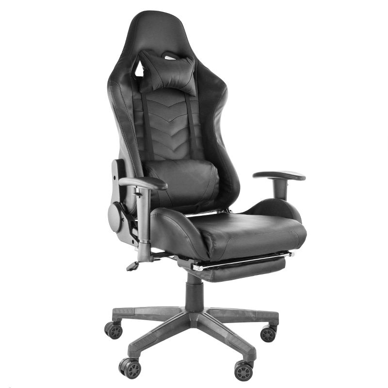 GameFitz Gaming Chair with Head Pillow in Black, 1 of 12