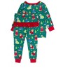RuffleButts SoftSnooze Toddler Girls Holiday Ruffle Long Sleeve Pajama Set - 2 of 2