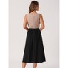 INSPIRE CHIC Women's Elastic Waist A Line Midi Skirts - 4 of 4