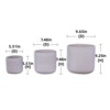 VisioGear 3PCS Grid Ceramic Flowerpot, Modern Planter for Patio, Garden, Windowsill, Ancient White, 9.65"*9.65"*9.26" - 3 of 4