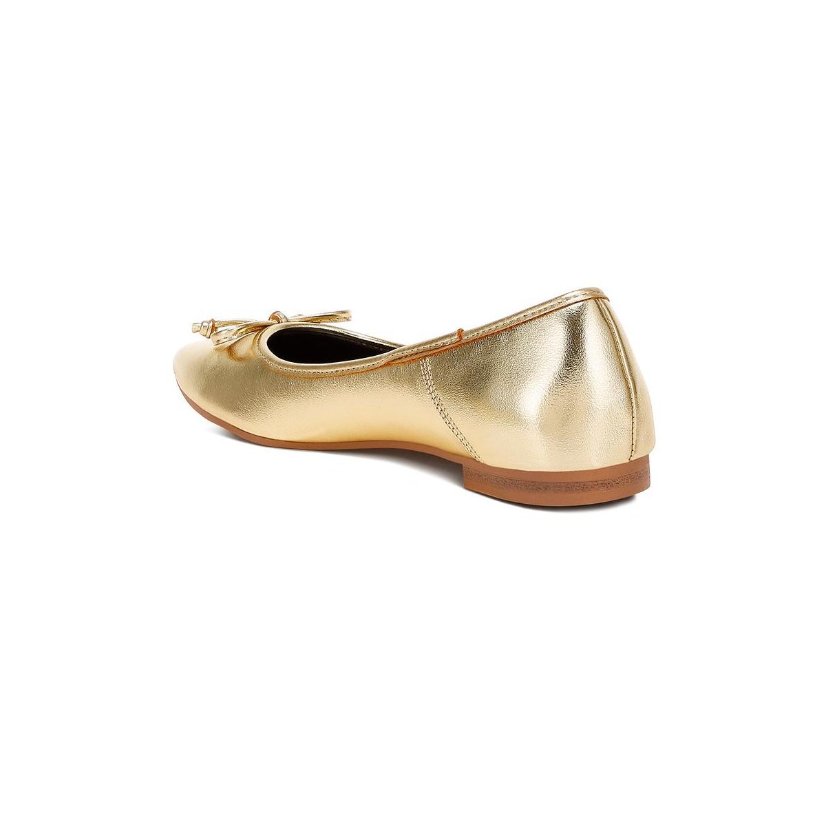 Обувь Rag & Co Womens Ipara Bow Detail Metallic Ballerinas 6 — фото 4