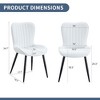 Set of 4 Dining Chair Leather Dinner Chair Armless Chairs with Padded Seat - Modernluxe - 3 of 4