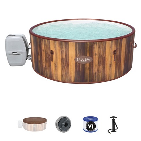 meget Modtager maskine Lækker Bestway Helsinki Saluspa 7 Person Inflatable Outdoor Hot Tub Spa With 180  Soothing Airjets, Filter Cartridges, Pump, And Insulated Cover, Brown Wood  : Target