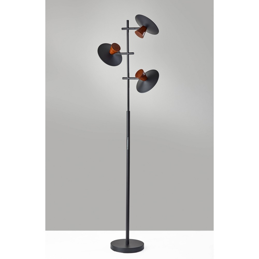 Elmore Tree Lamp with Smart Switch Black: Adesso LED, Adjustable, Touch Sensor - Includes 3 Shades