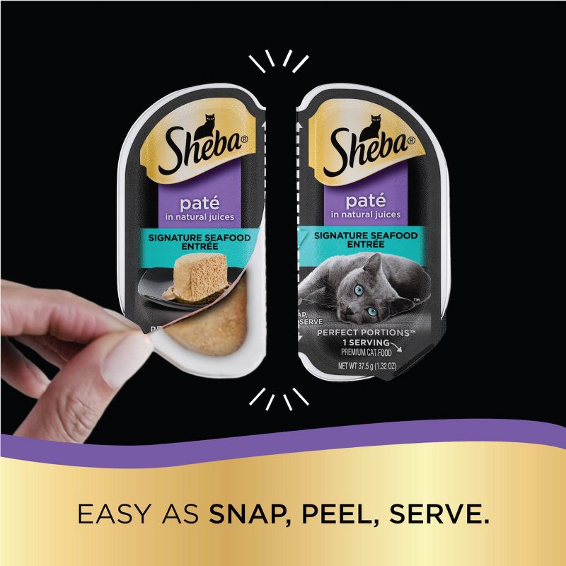 SHEBA PERFECT PORTIONS Signature Seafood Entr&#233;e Soft Wet Cat Food Pate - 2.64oz, 4 of 11