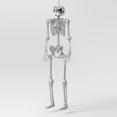 60" Poseable Pumpkin Skeleton Halloween Decorative Prop Silver Disco - Hyde and EEK! Boutique™