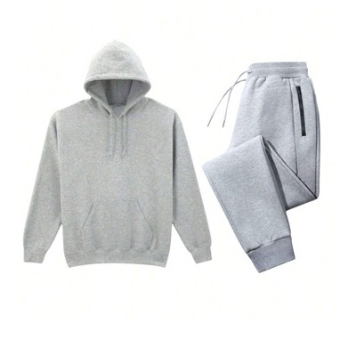 Mens 2 Piece Full Matching Ultra Soft Hoodie And Jogger Set Fleece