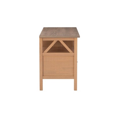 Rustic Gray 48'' Media Stand with Open Shelf and Storage Drawers