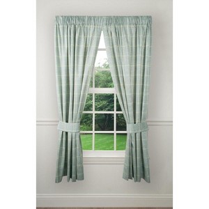 Ellis Curtain Harrington 2-Panels Cool Adjustable Window Tailored Panel Pair With Ties - 90x84" Lagoon - 1 of 3