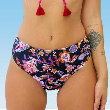 Women's Paisley Floral Mid-Rise Bikini Bottoms Swimsuit - Cupshe