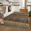 Runner Rug Vintage Distressed Geometric Hallway Carpet Machine Washable Non-Slip Indoor Long Rug Non-Shedding Accent Carpet - 4 of 4