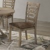 Set of 2 Dining Chairs Modern Farmhouse Rustic Look Distressed Design Ladderback Solid Wood - 2 of 4