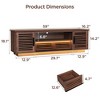 59" TV Stand with Slatted Grille Drawers and Doors, TV Media Console with LED Lights for 50/55/60 inch TV, Entertainment Center, Walnut Brown - 2 of 4