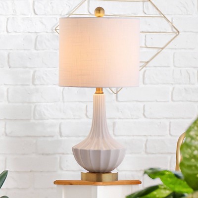 21.5" Ceramic Parker Mini Table Lamp (Includes LED Light Bulb) White - JONATHAN Y
