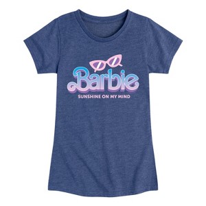 Girls' - Barbie - Sunglasses and Sun Fitted Short Sleeve Graphic T-Shirt - 1 of 3