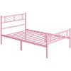 Yaheetech Metal Platform Bed with Arrow Design Headboard and Footboard - 2 of 4