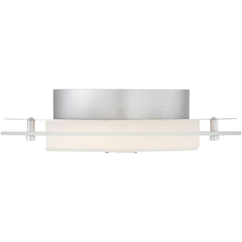 Possini Euro Design Clarival Modern Ceiling Light Flush Mount Fixture 12 1/2" Wide Chrome Dimmable LED Clear Ring White Acrylic Diffuser for Bedroom, 5 of 9