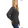 I am a Fashion Junky Zenana Acid Washed Fleece Sweatshirt with Side Rib - 2 of 3
