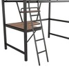 Whisen Modern Metal Loft Bed with Built-in Desk, Shelf and Ladder - 4 of 4