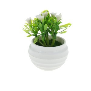 Unique Bargains Artificial Plants Mini Rose Arrangement Plastic 3.15"x3.15"x4.33" 1 Pcs - 1 of 4