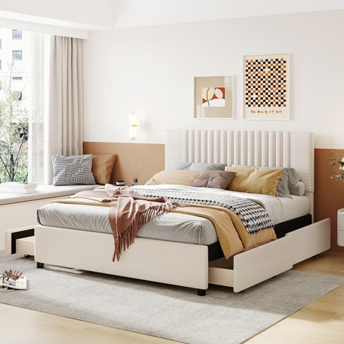 Full size deals tufted platform bed