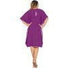HAPPY BAY Women's House Daily Routine Evening Wear Solid Casual Relaxed Caftan Mini Cover Up Evening Dresses for Women Plus Size 2X-3X Purple, Solid - 3 of 3