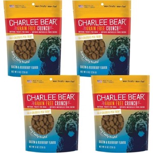 Charlee Bear Crunch Bacon & Blueberry Flavor Dog Treat and Snack (4 Pack) - 8 oz - 1 of 3