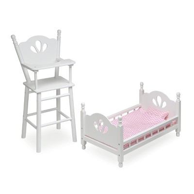 doll high chair and crib set