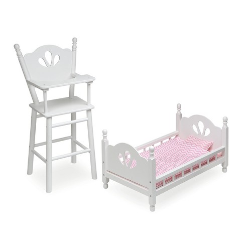 Badger Basket Cabinet Doll Crib With Chevron Bedding And Free  Personalization Kit - White/pink : Target