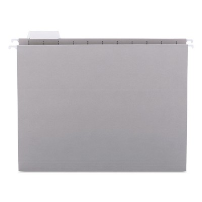 Smead Hanging File Folders 1/5 Tab 11 Point Stock Letter Gray 25/Box 64063