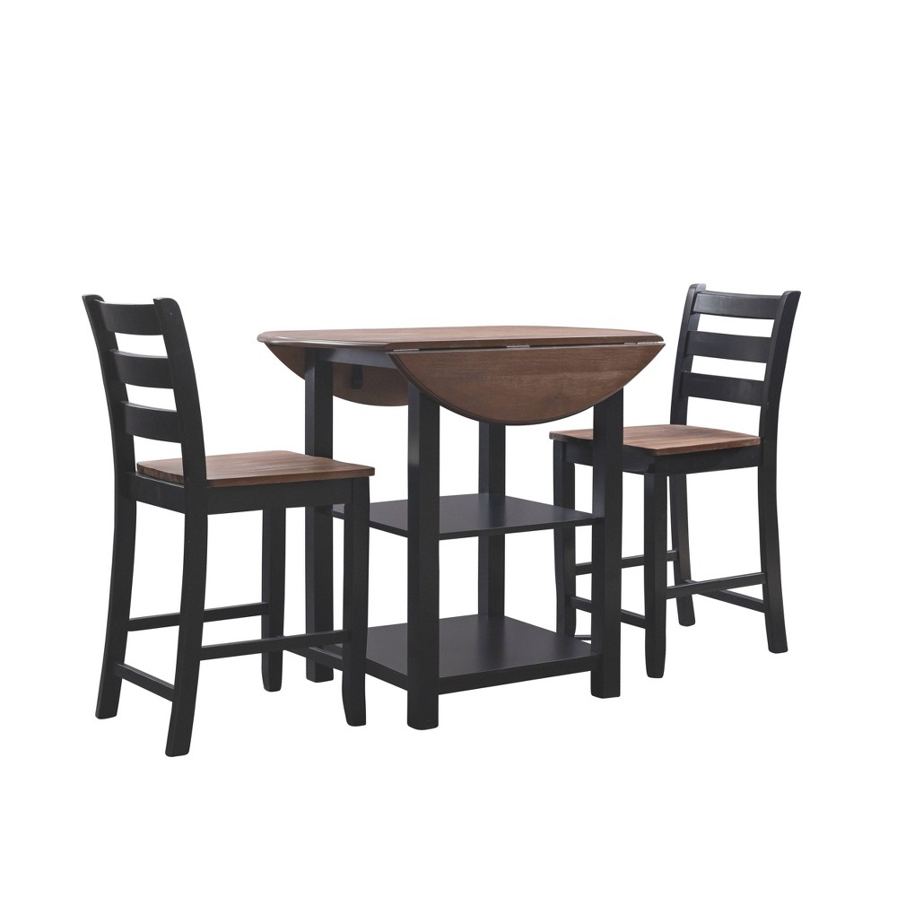 Photos - Dining Table 3pc Bonham Slat Back Stools and Extendable Table Counter Height Dining Set