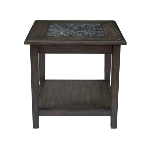 Jofran, Baroque End Table with Mosaic Tile Inlay, Gray - 1 of 3