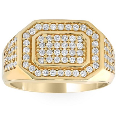Pompeii3 1Ct Men's Diamond Ring 10k Yellow Gold