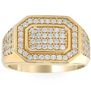 Pompeii3 1Ct Men's Diamond Ring 10k Yellow Gold - 1 of 4